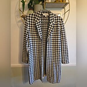 Vintage St. John Houndstooth Long Coat